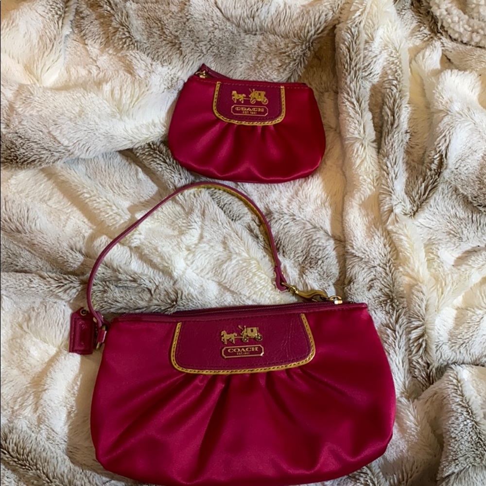 Coach wristlet with coin wallet- INCLUDED